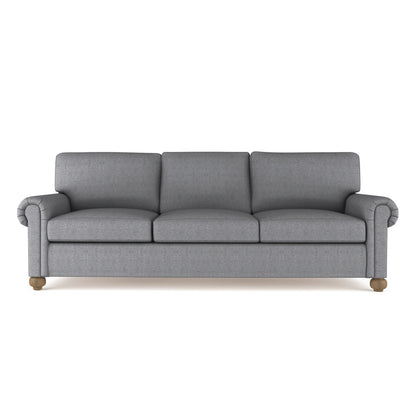 Leroy Rolled Panel-Arm Sofa with Bun Feet