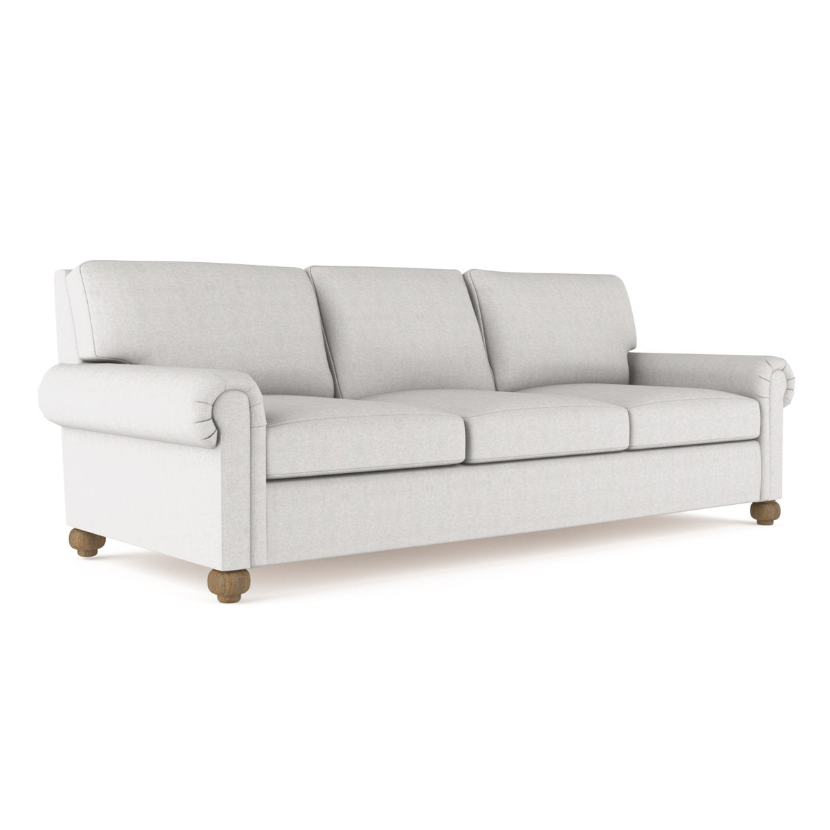 Leroy Rolled Panel-Arm Sofa with Bun Feet