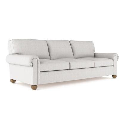 Leroy Rolled Panel-Arm Sofa with Bun Feet