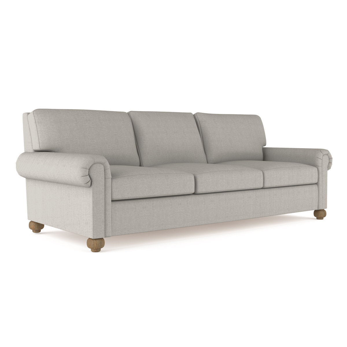 Leroy Rolled Panel-Arm Sofa with Bun Feet