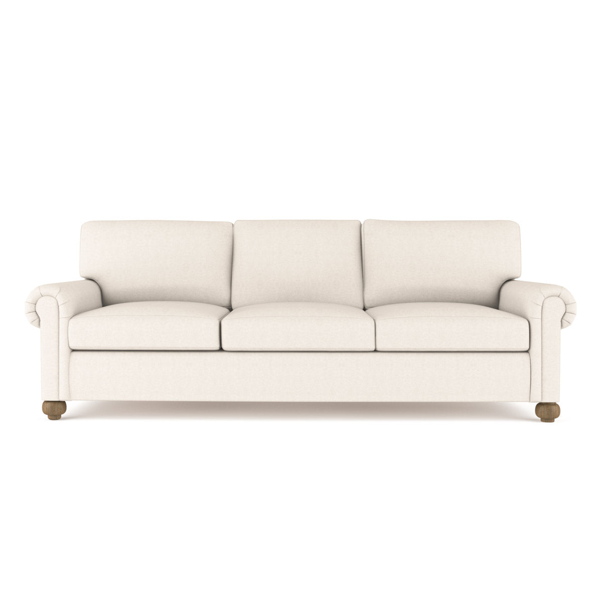 Leroy Rolled Panel-Arm Sofa with Bun Feet