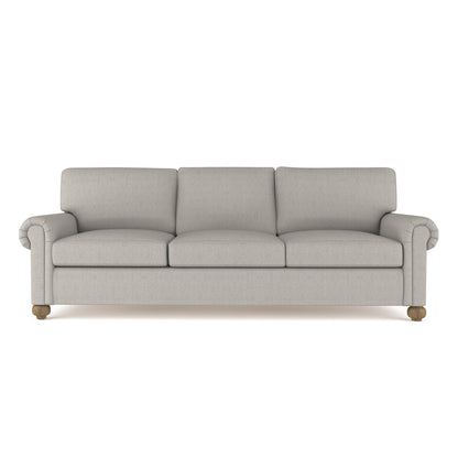 Leroy Rolled Panel-Arm Sofa with Bun Feet