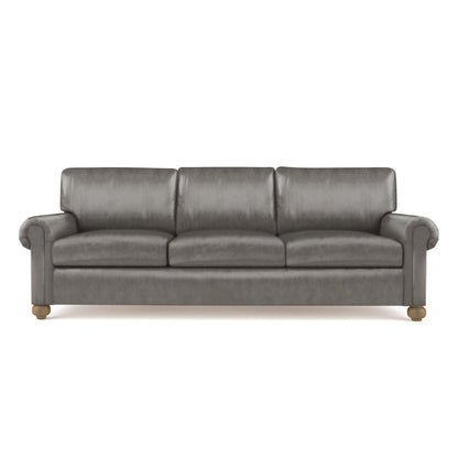 Leroy Rolled Panel-Arm Sofa with Bun Feet