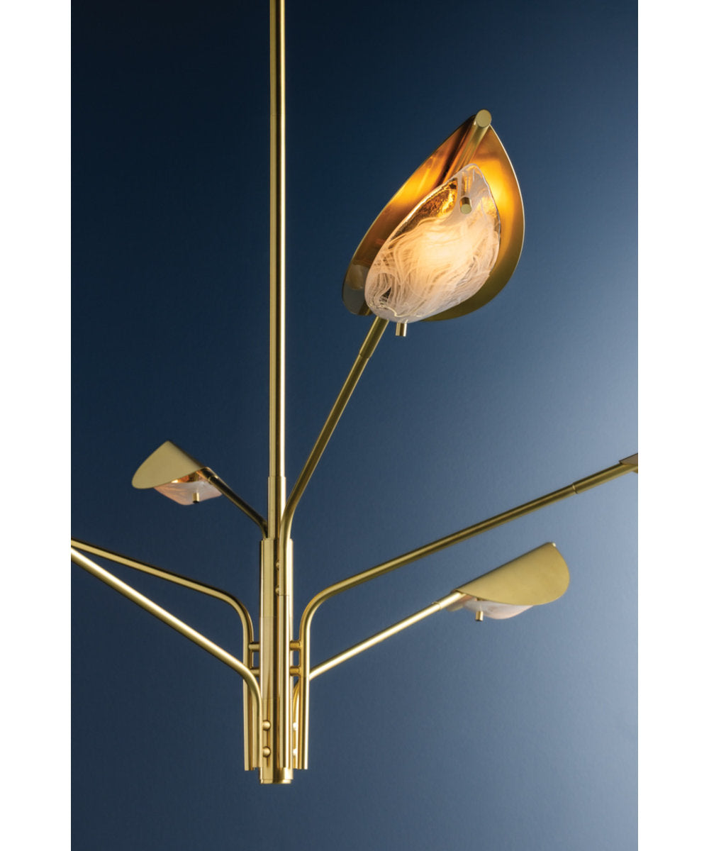 Levin Chandelier in Aged Brass