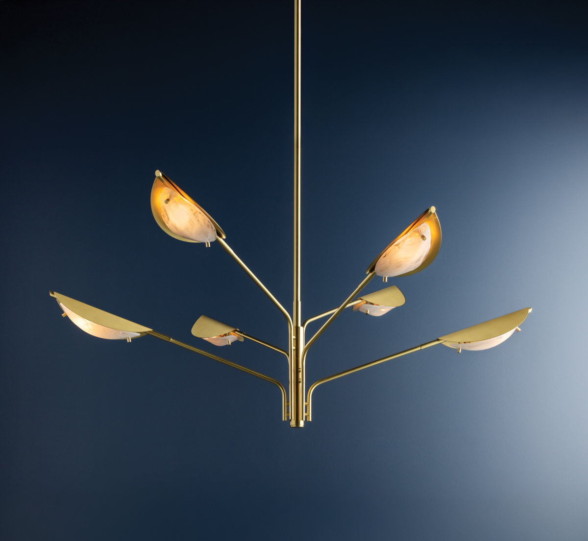 Levin Chandelier in Aged Brass