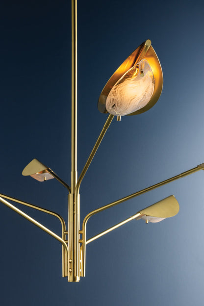Levin Chandelier in Aged Brass