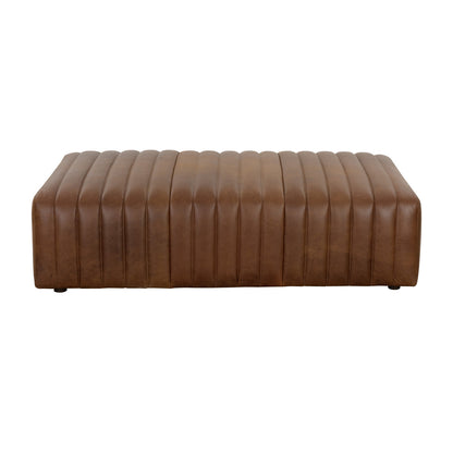 Lewin Ottoman - Rectangular - Lucia Tobacco Leather
