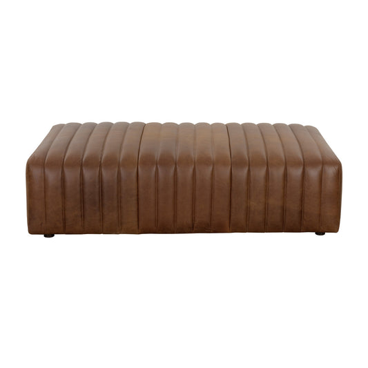 Lewin Ottoman - Rectangular - Lucia Tobacco Leather