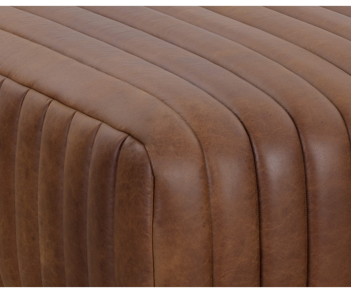 Lewin Ottoman - Square - Lucia Tobacco Leather