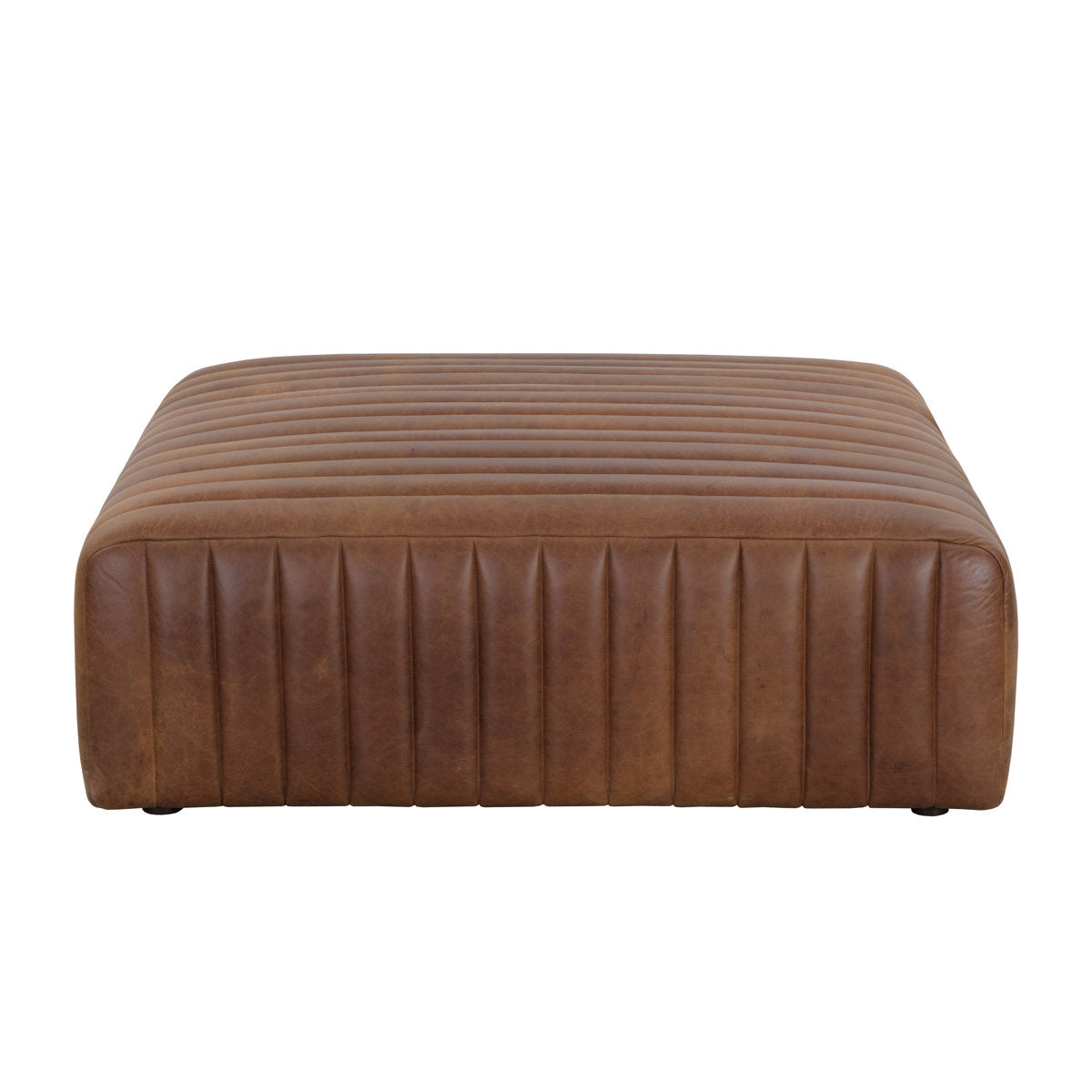 Lewin Ottoman - Square - Lucia Tobacco Leather