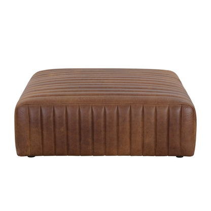 Lewin Ottoman - Square - Lucia Tobacco Leather