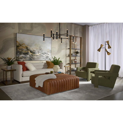Lewin Ottoman - Square - Lucia Tobacco Leather