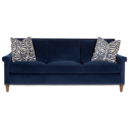Libby Langdon 85.5" Genuine Leather Round Arm Sofa with Reversible Cushions