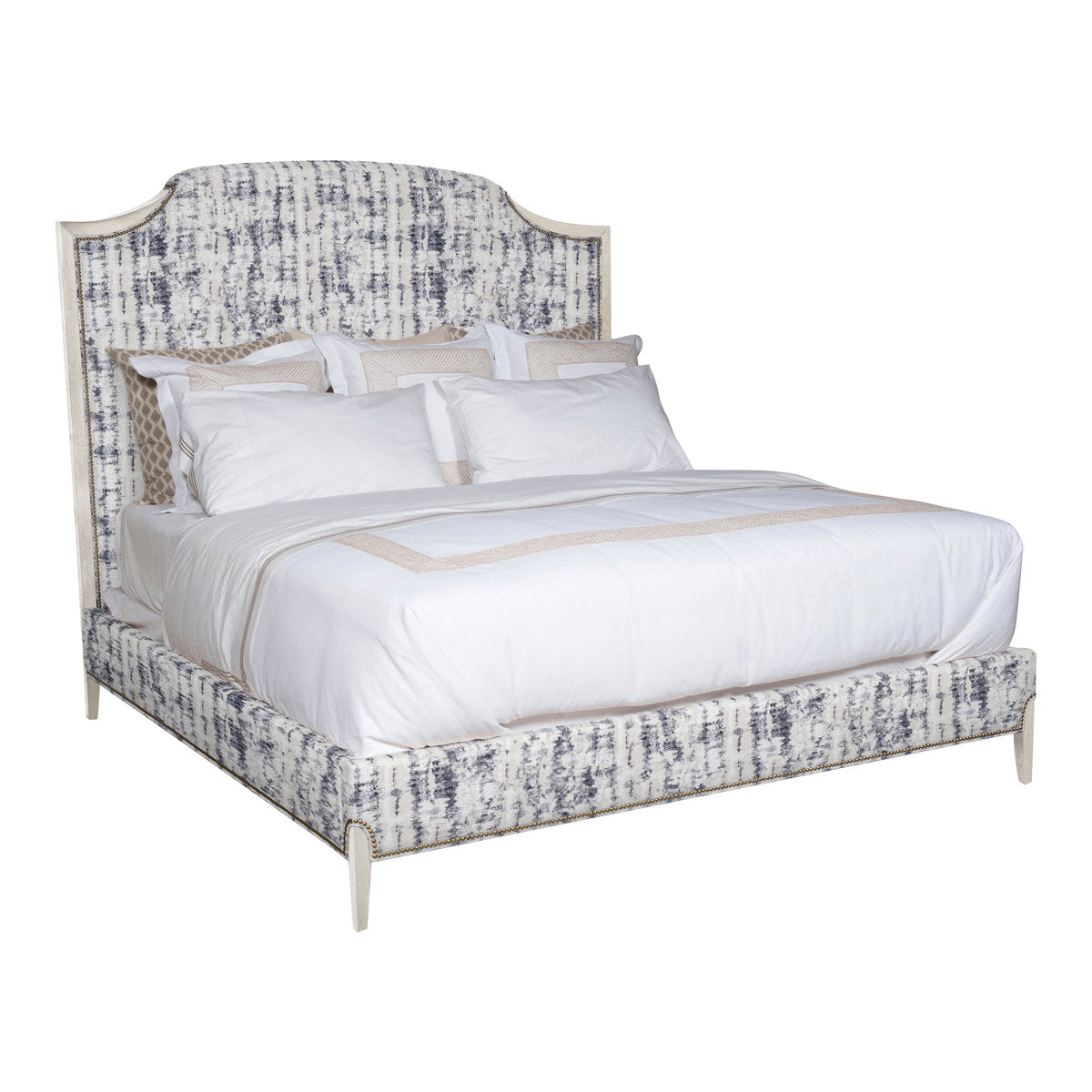 Lillet King Upholstered Low Profile Panel Bed