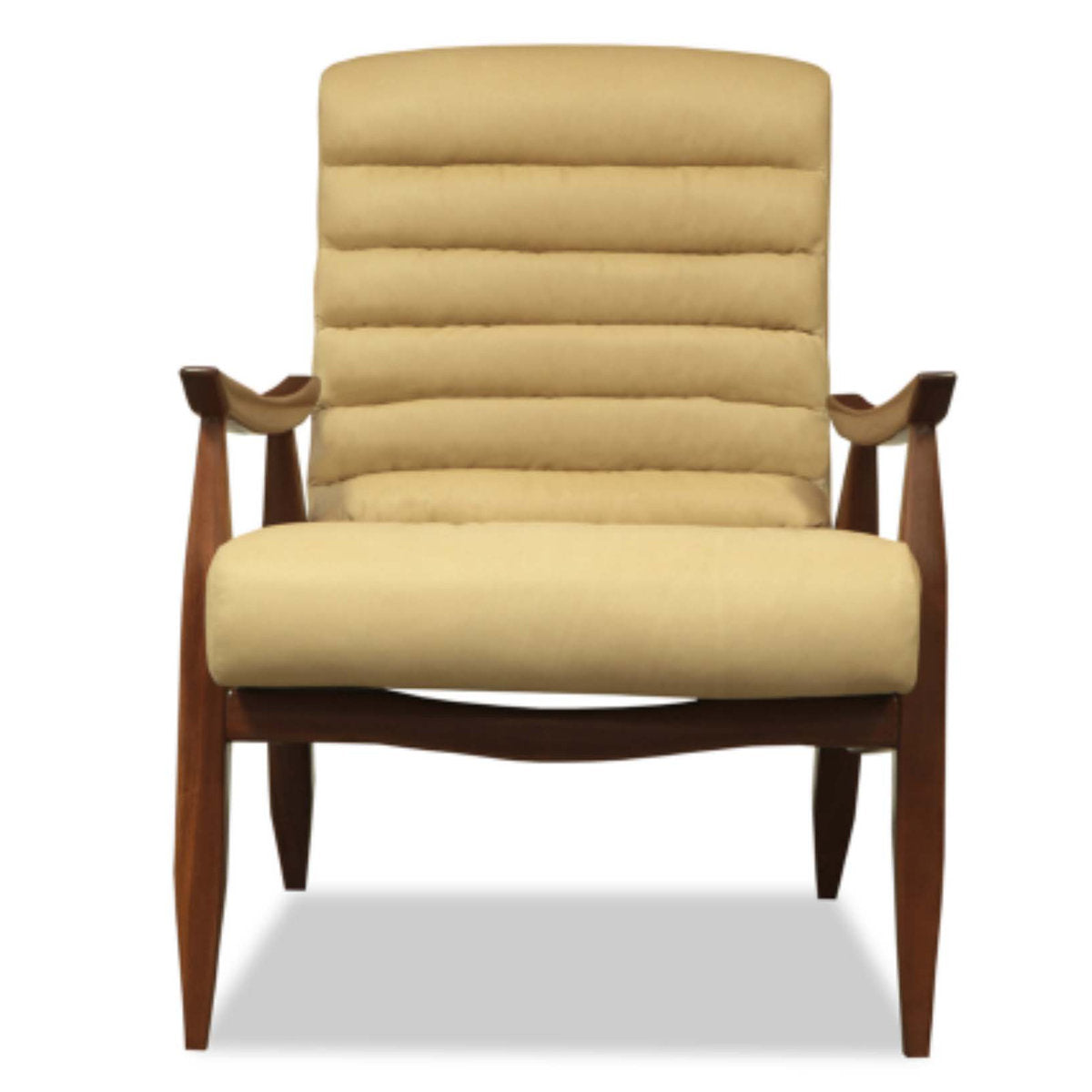 Lily Leather Tufted Armchair Chair with Ottoman