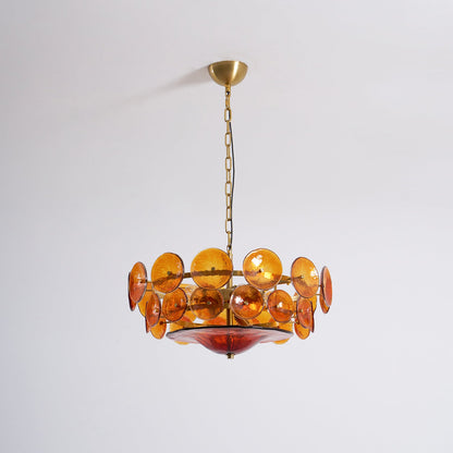 Solaris Disc Glass Chandelier