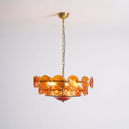 Solaris Disc Glass Chandelier