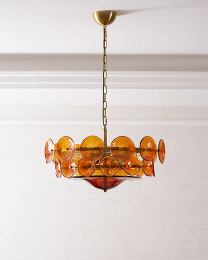 Solaris Disc Glass Chandelier