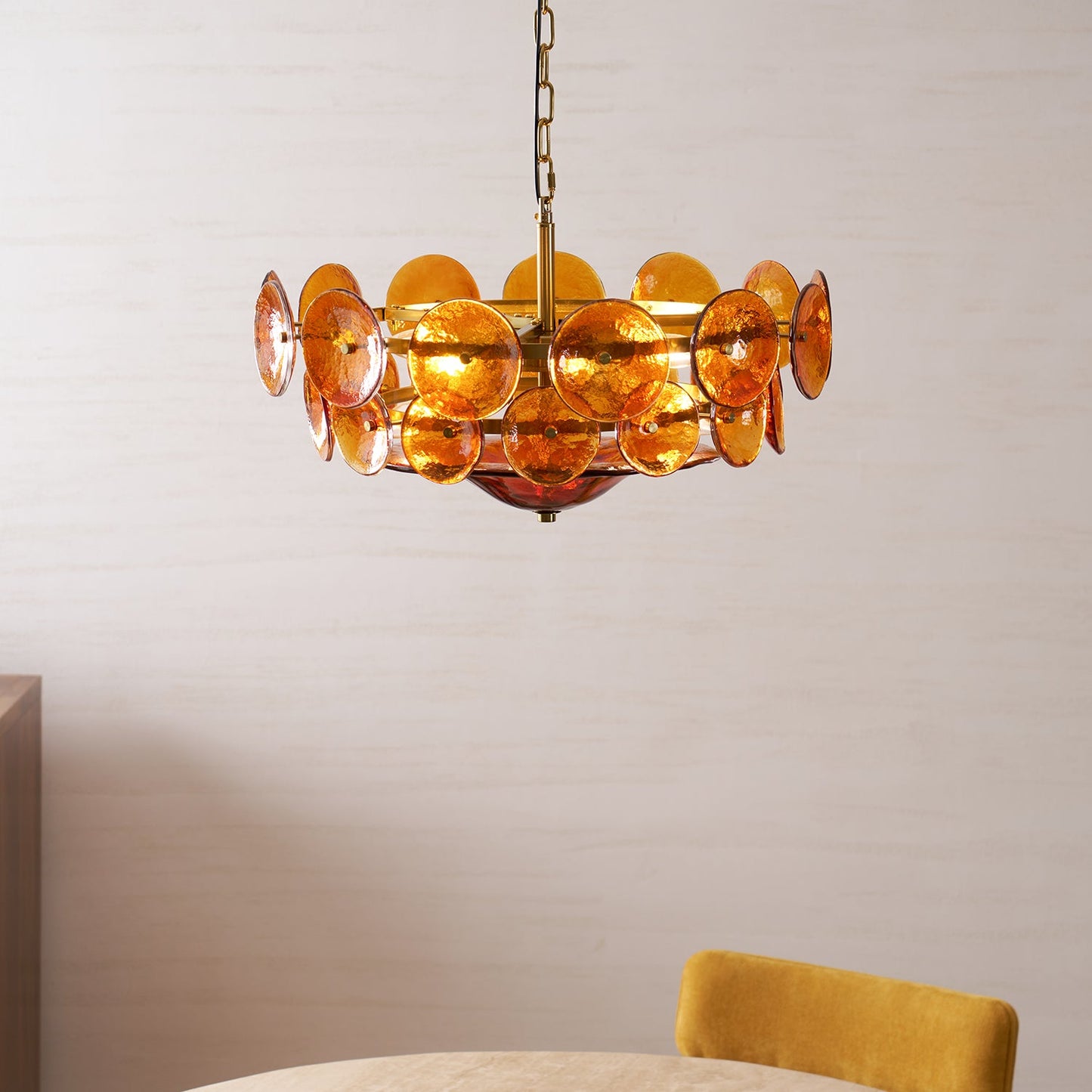 Solaris Disc Glass Chandelier