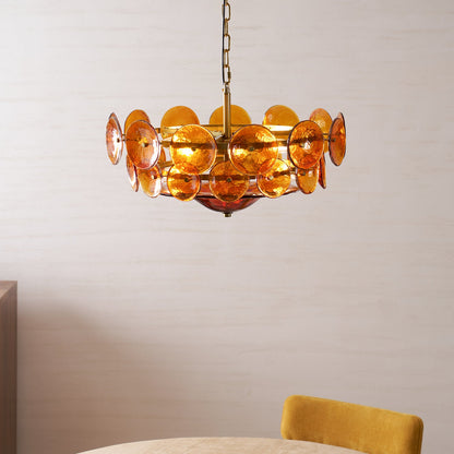 Solaris Disc Glass Chandelier