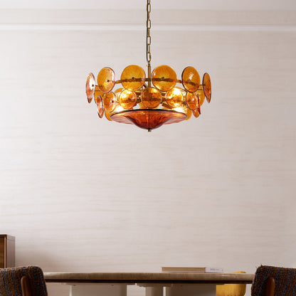 Solaris Disc Glass Chandelier
