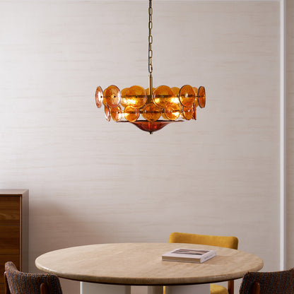 Solaris Disc Glass Chandelier