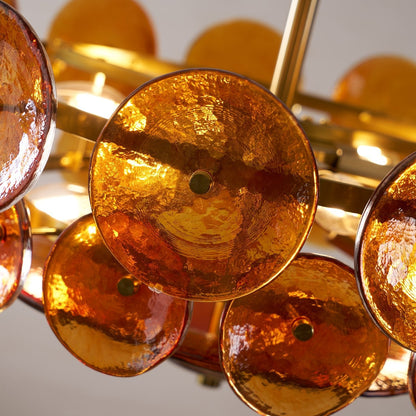 Solaris Disc Glass Chandelier
