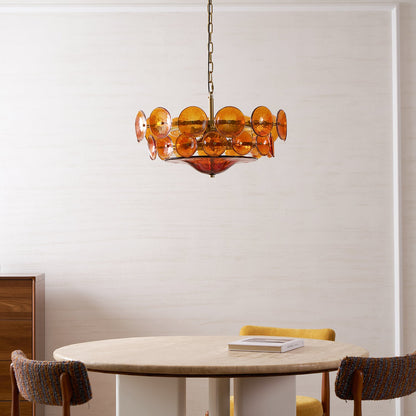 Solaris Disc Glass Chandelier