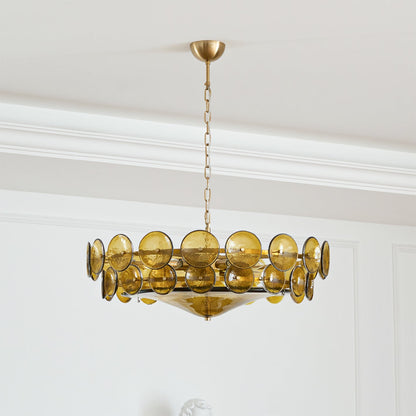 Solaris Disc Glass Chandelier