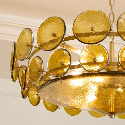 Solaris Disc Glass Chandelier