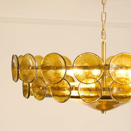 Solaris Disc Glass Chandelier