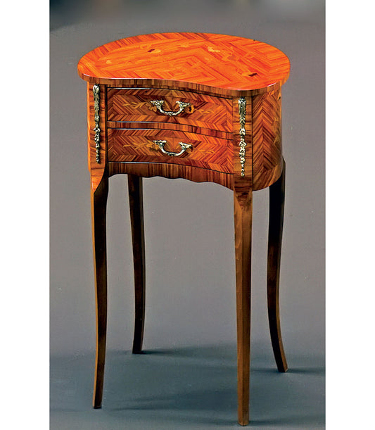 Louis XVI Solid Wood End Table with Storage