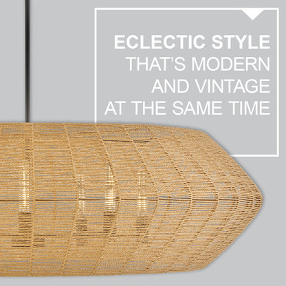 Luca Eight-Light Woven Drum Chandelier by Lisa McDennon