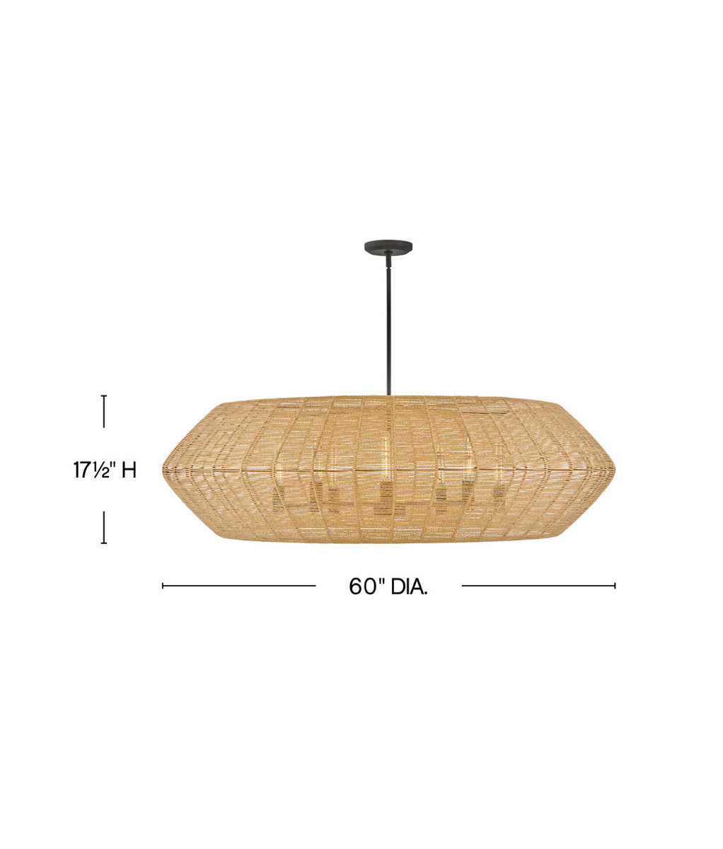 Luca Eight-Light Woven Drum Chandelier by Lisa McDennon