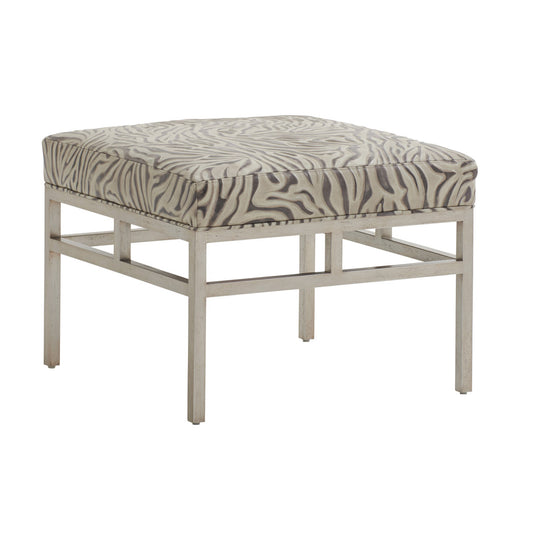 Lucca Square Leather Ottoman