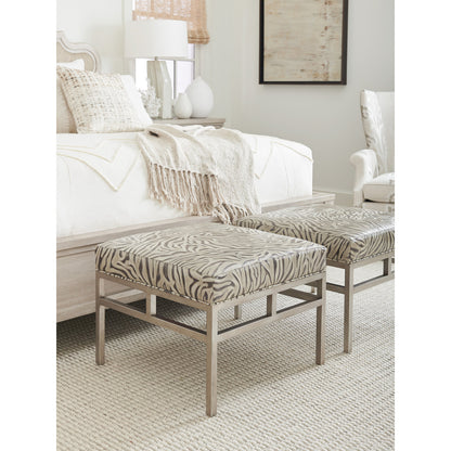 Lucca Square Leather Ottoman