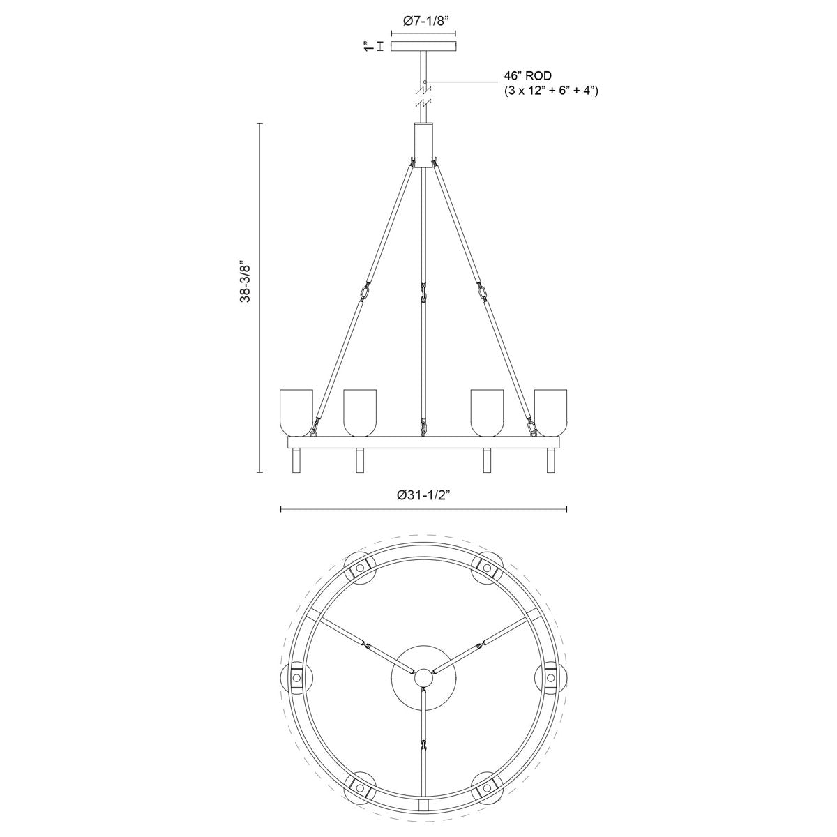 Lucian 6 - Light Chandelier