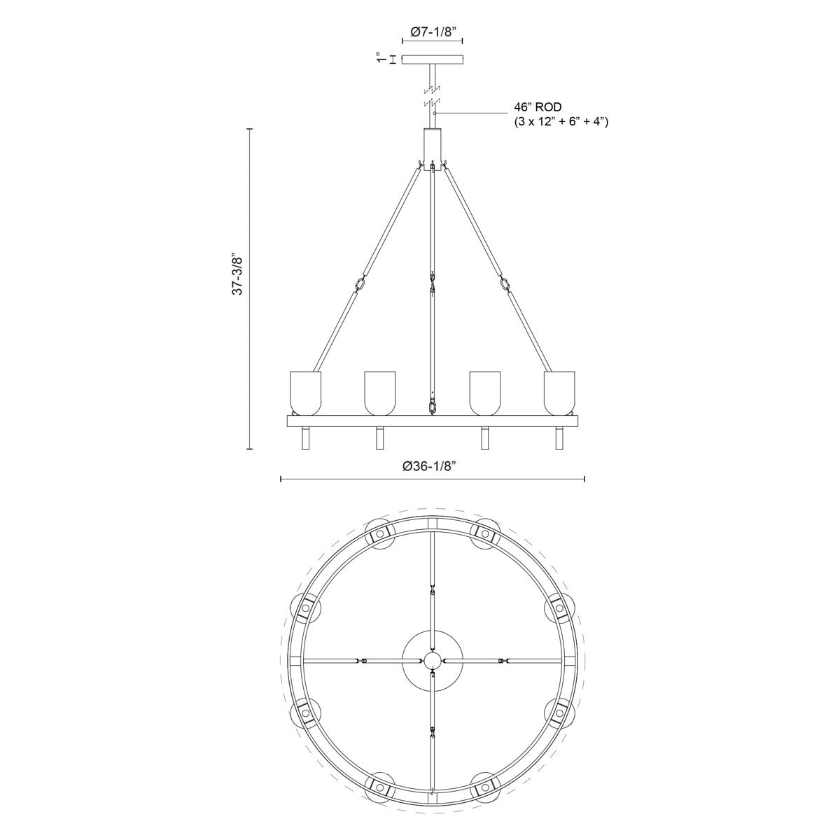 Lucian 8 - Light Chandelier