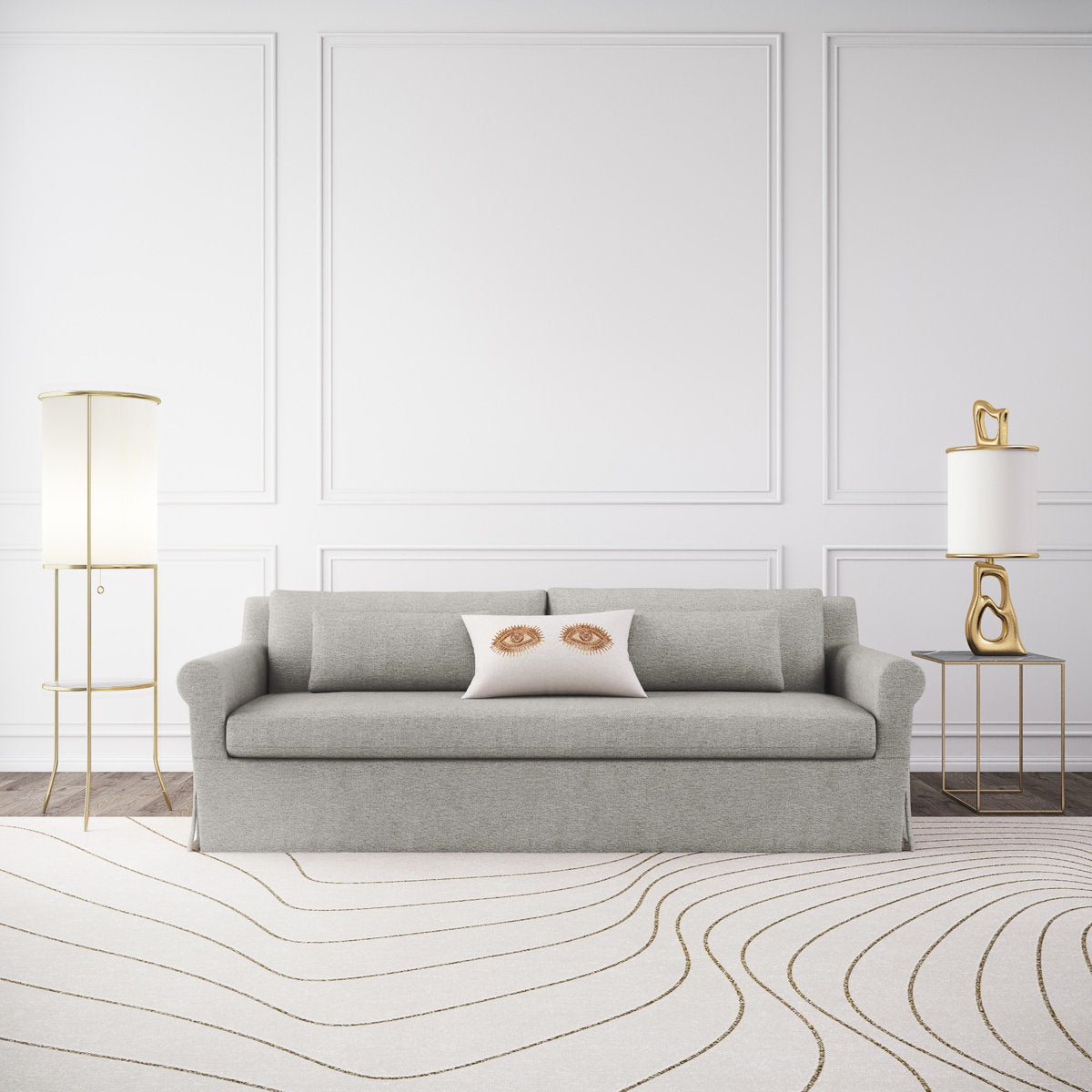 Ludlow Rolled-Arm Skirted Loveseat