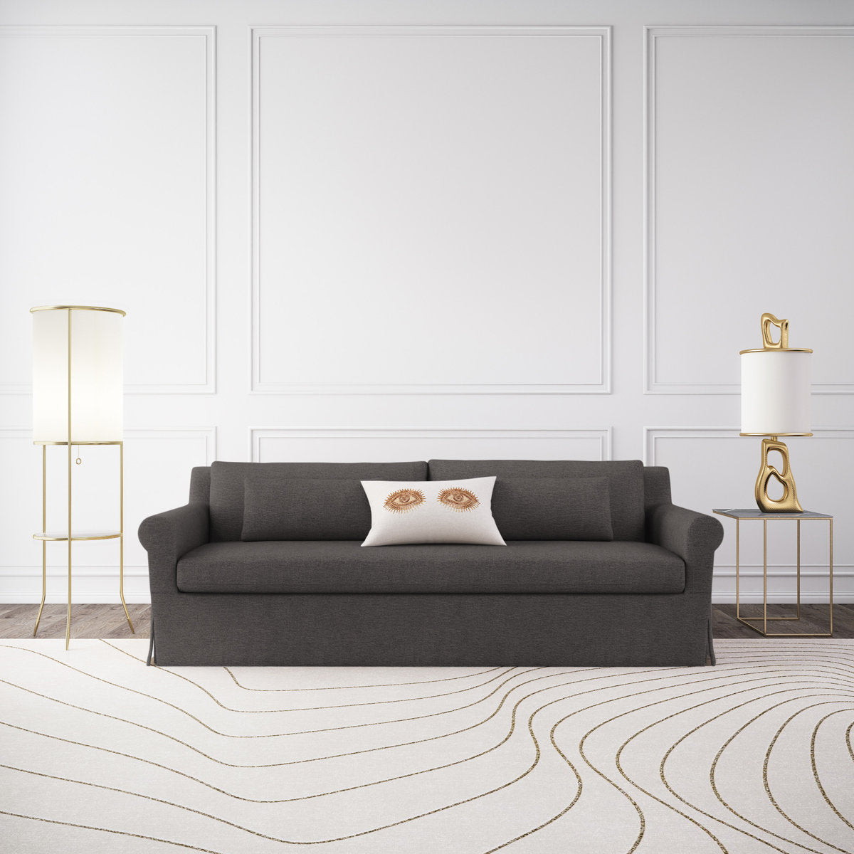 Ludlow Rolled-Arm Skirted Loveseat