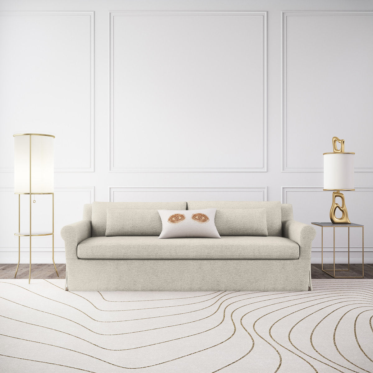Ludlow Rolled-Arm Skirted Loveseat