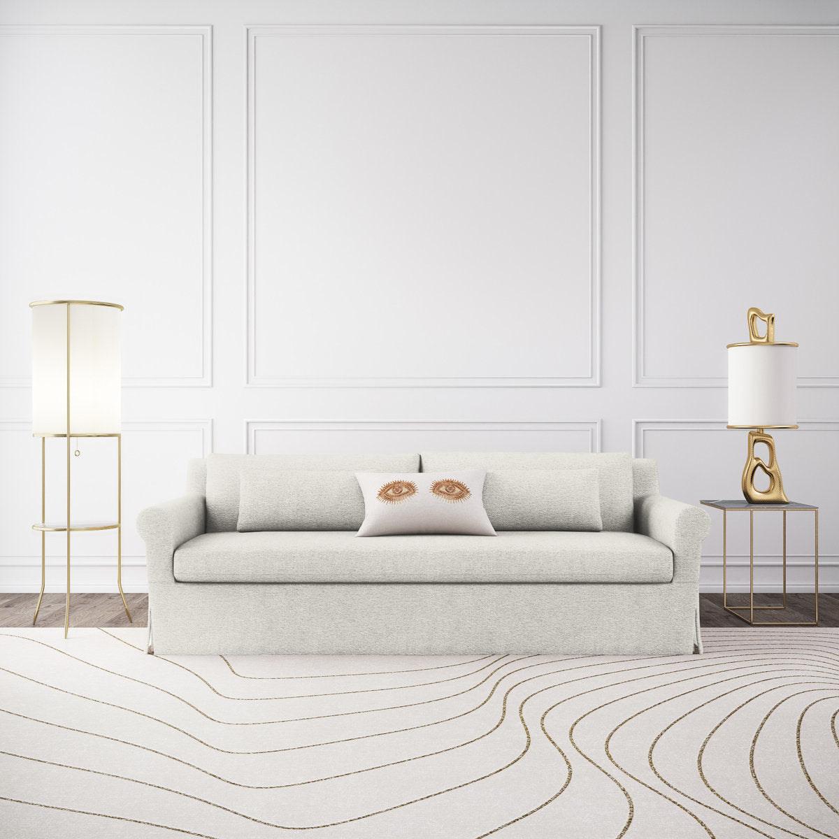 Ludlow Rolled-Arm Skirted Loveseat