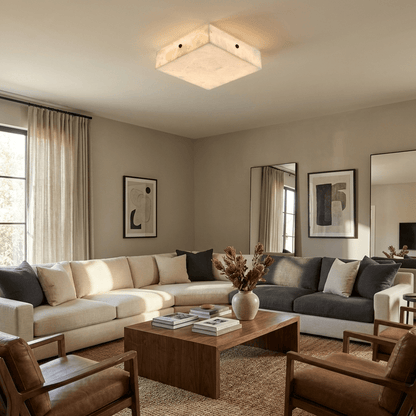 Luma Alabaster Square Ceiling Lamp