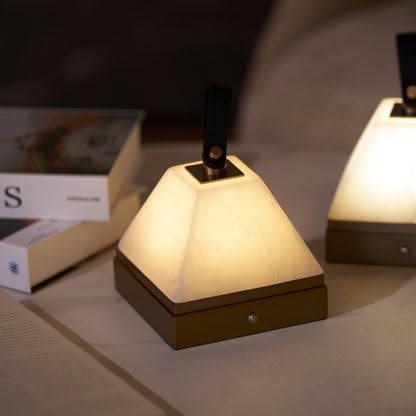 Luma Cube Alabaster Portable Lamp