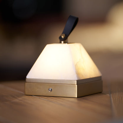 Luma Cube Alabaster Portable Lamp