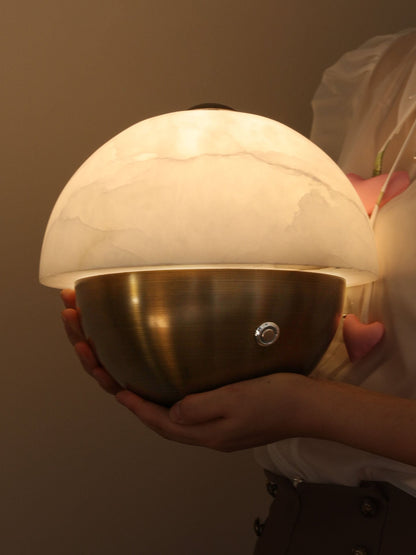 Luna Stone Mini Alabaster Table Lamp
