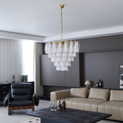 Lunara White Glass Chandelier
