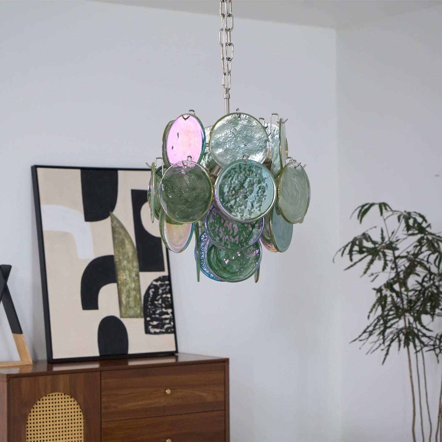 Lunaria Disc Glass Chandelier