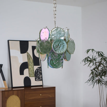 Lunaria Disc Glass Chandelier