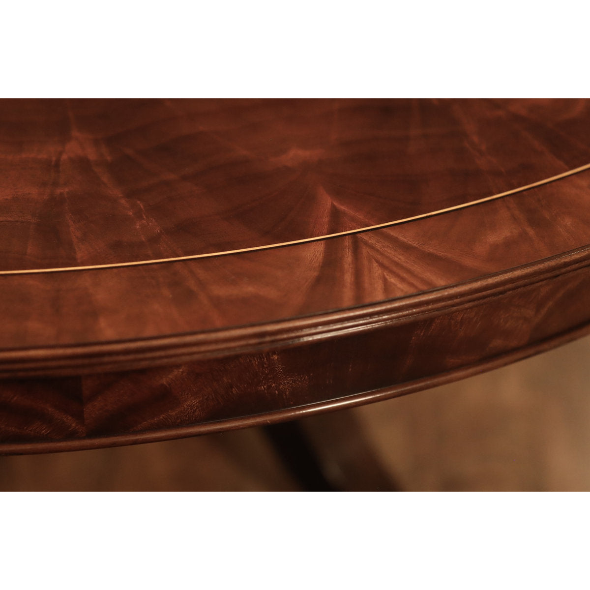 Mahogany Pedestal Table With Self-storing Leaf Seats 6-12